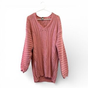 Vintage 90’s/Y2K Era Dana Scott Dusty Rose V-Neck Sweater S/M/L